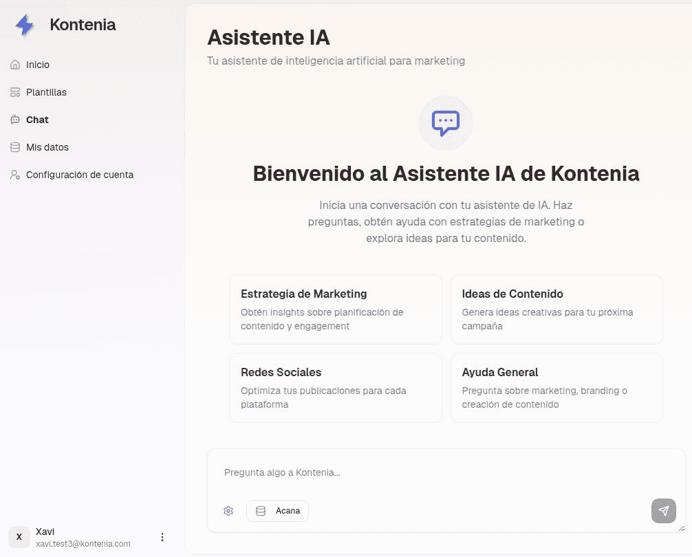 Kontenia - generador de contenido de marketing con IA en español