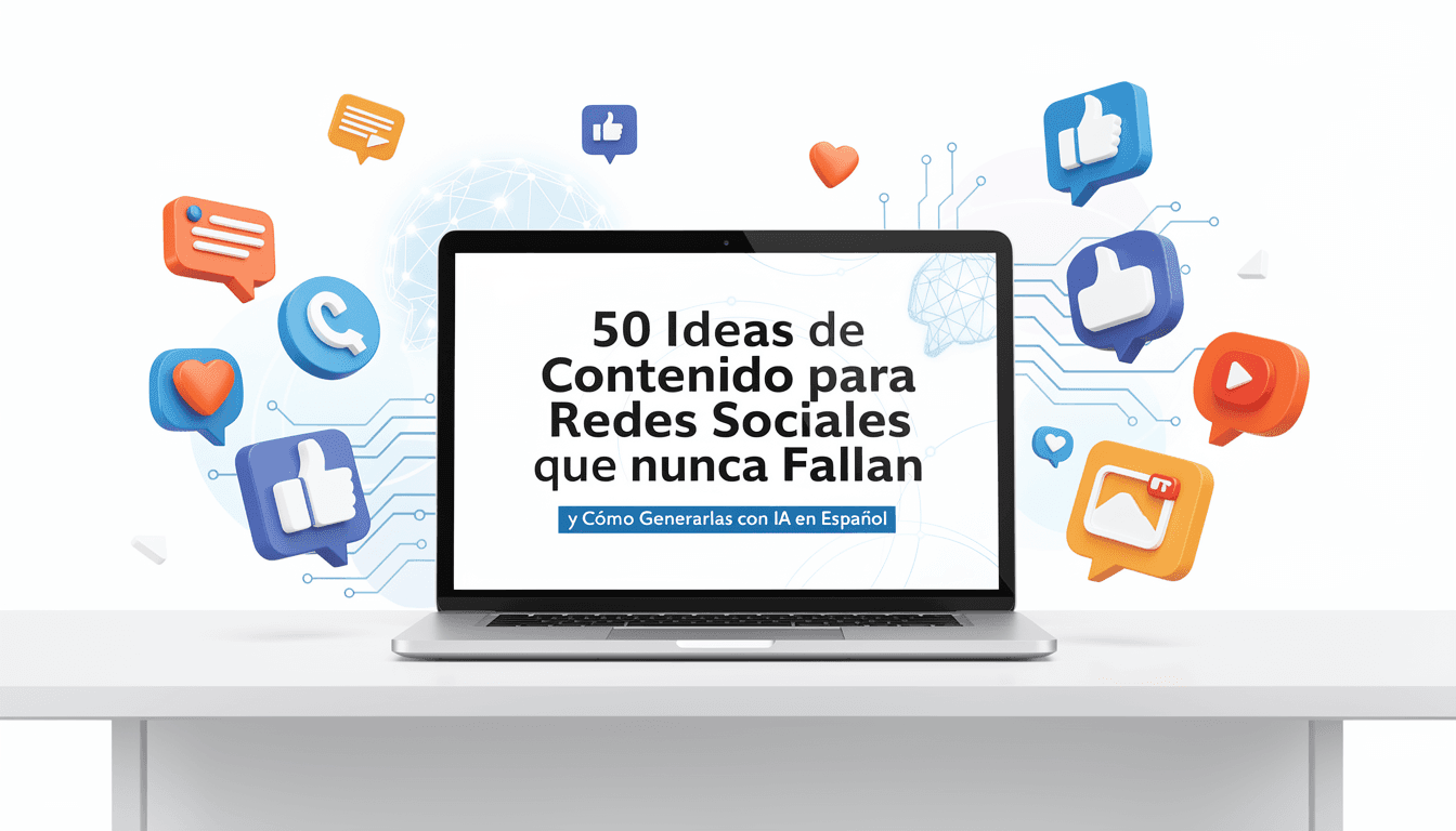 50 Ideas de Contenido para Redes Sociales que Nunca Fallan (y Cómo Generarlas con IA en Español)