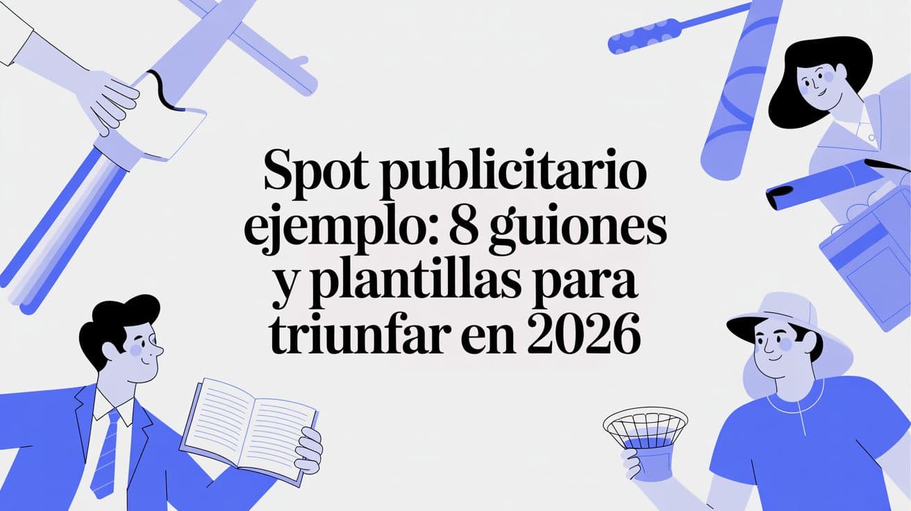 Spot publicitario ejemplo: 8 guiones y plantillas para triunfar en 2026